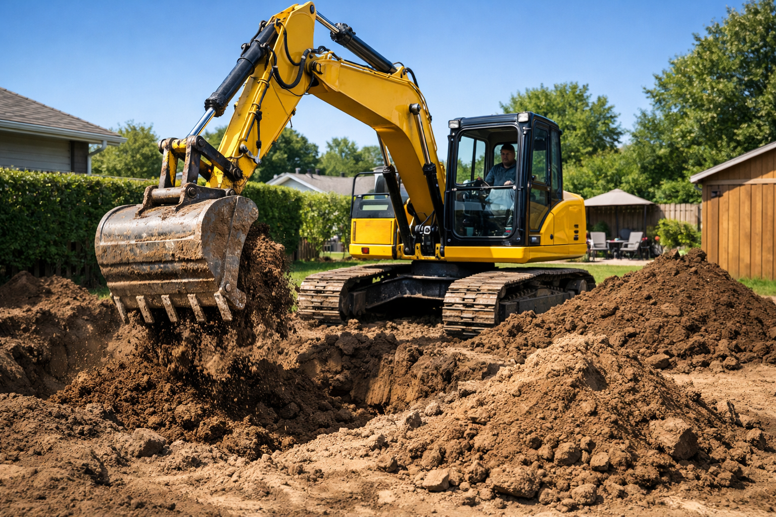 Préparation terrain piscine
