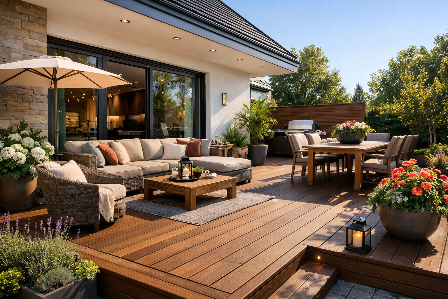 Terrasse composite moderne à Gratens